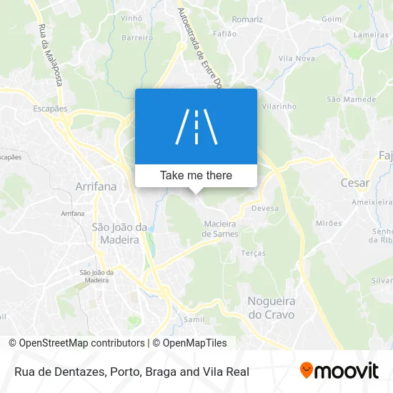 Rua de Dentazes map