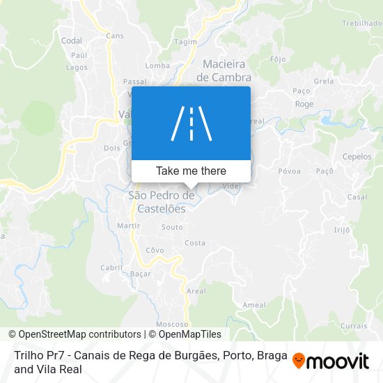 Trilho Pr7 - Canais de Rega de Burgães mapa