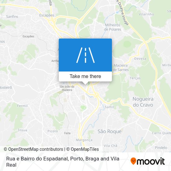 Rua e Bairro do Espadanal mapa
