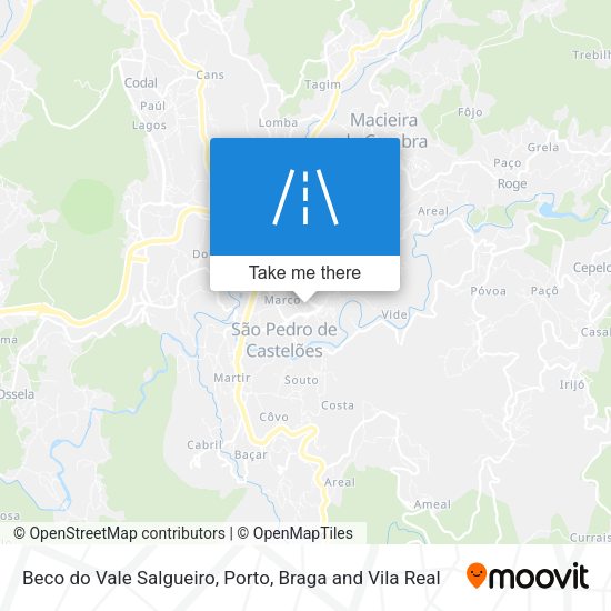 Beco do Vale Salgueiro mapa