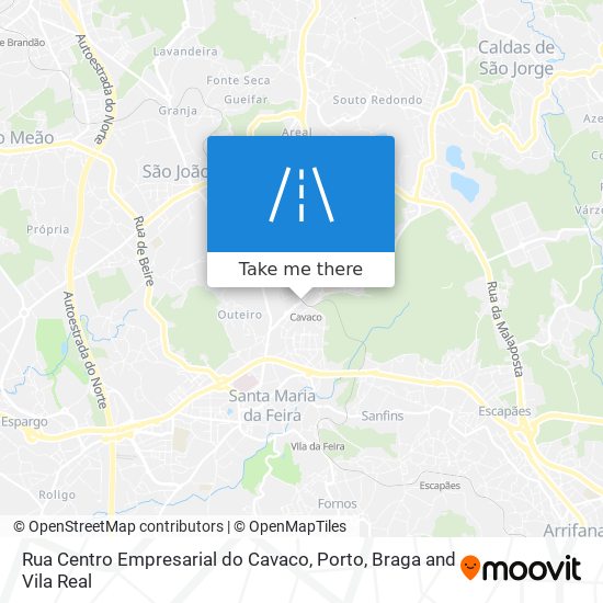 Rua Centro Empresarial do Cavaco mapa