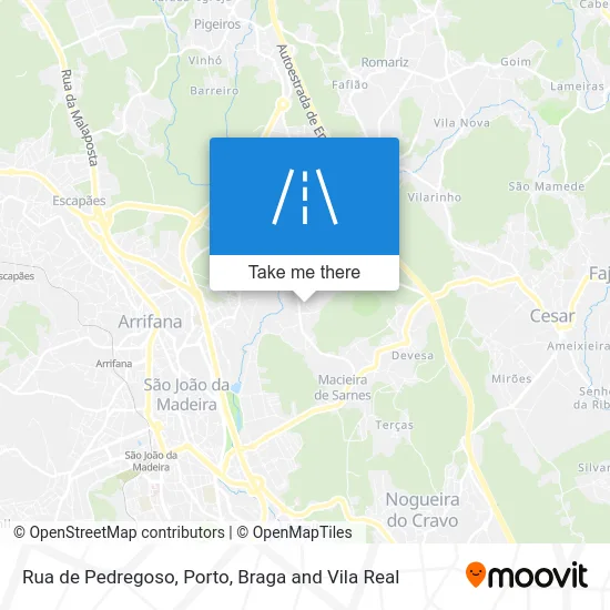 Rua de Pedregoso map