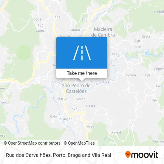 Rua dos Carvalhões map