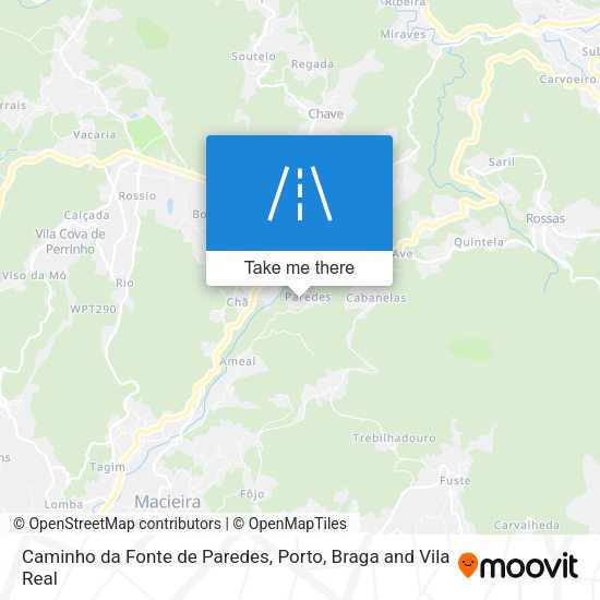 Caminho da Fonte de Paredes mapa