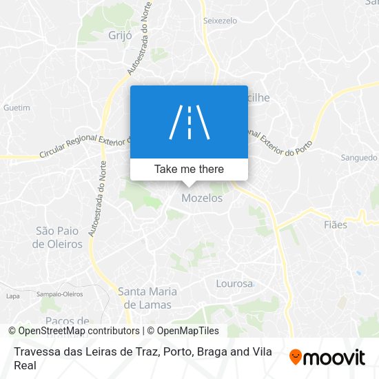 Travessa das Leiras de Traz mapa