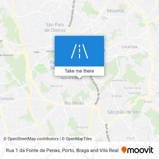 Rua 1 da Fonte de Penas mapa