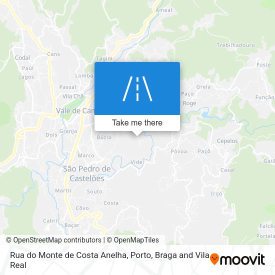 Rua do Monte de Costa Anelha mapa