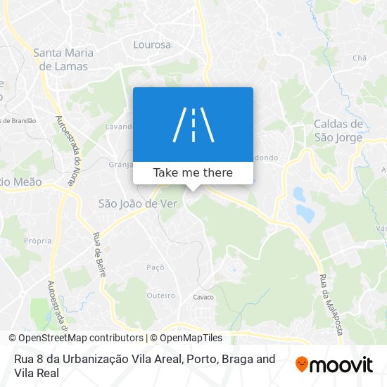 Rua 8 da Urbanização Vila Areal mapa