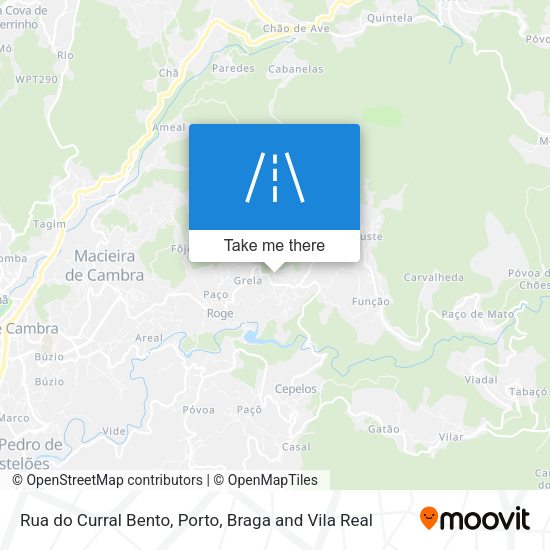 Rua do Curral Bento mapa