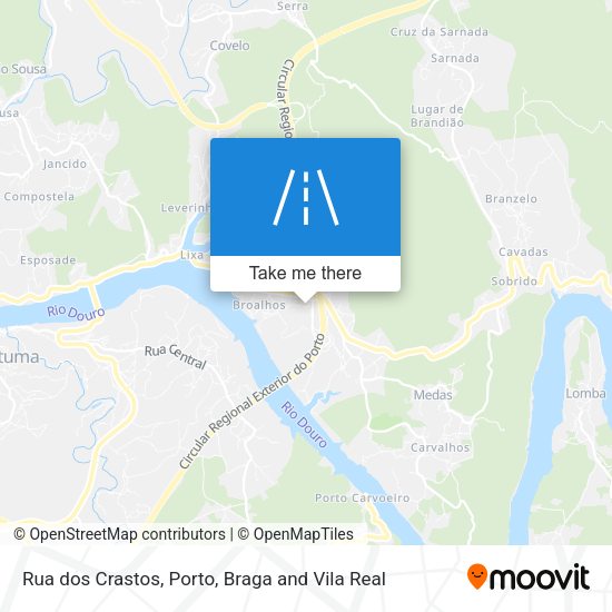 Rua dos Crastos mapa