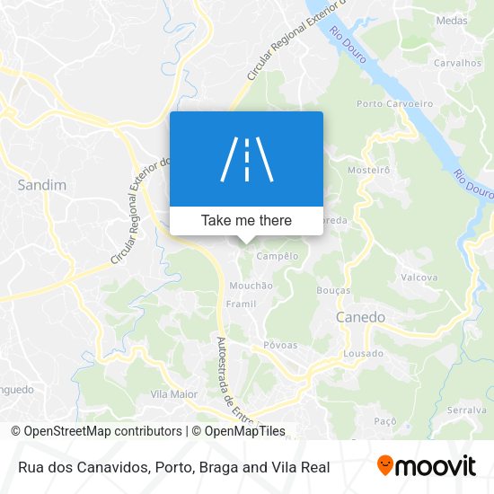 Rua dos Canavidos mapa