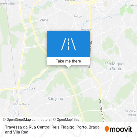 Travessa da Rua Central Reis Fidalgo mapa