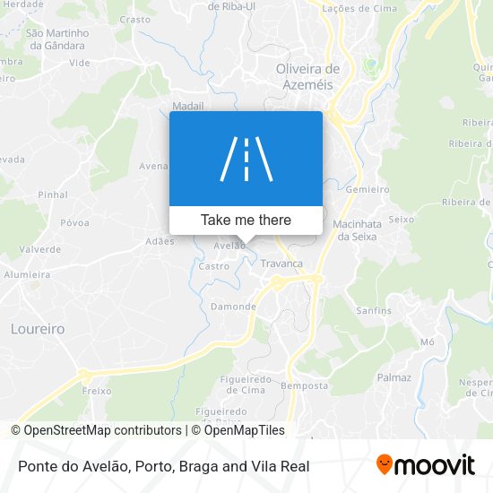 Ponte do Avelão mapa