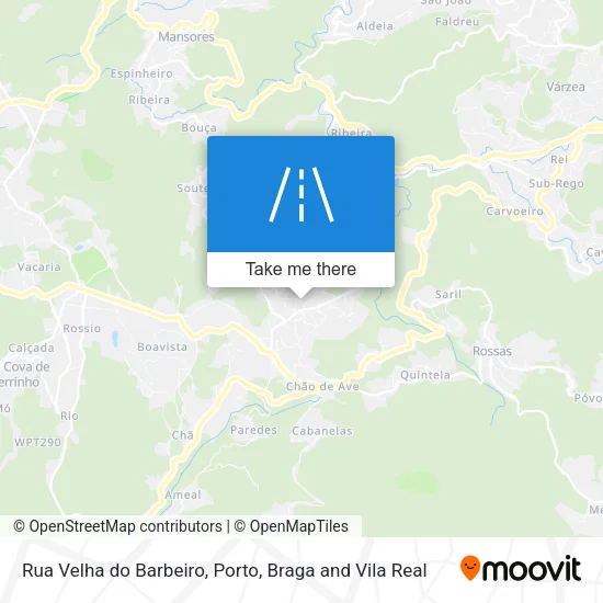 Rua Velha do Barbeiro mapa