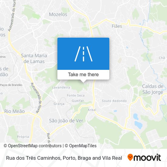 Rua dos Três Caminhos mapa