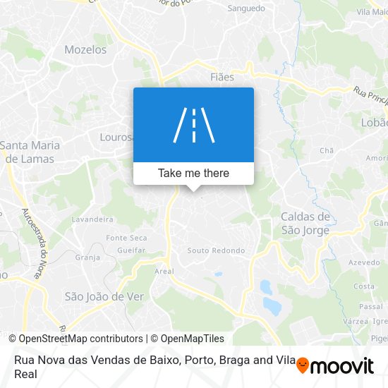 Rua Nova das Vendas de Baixo mapa