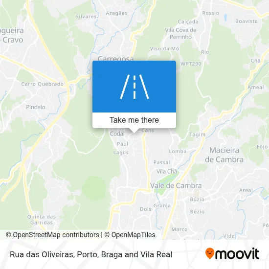 Rua das Oliveiras map