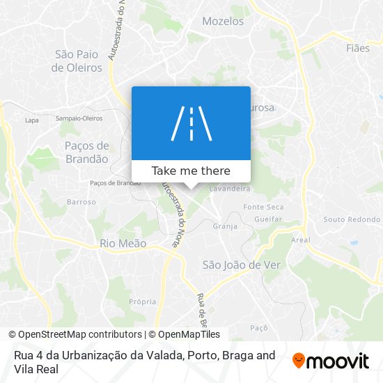 Rua 4 da Urbanização da Valada mapa