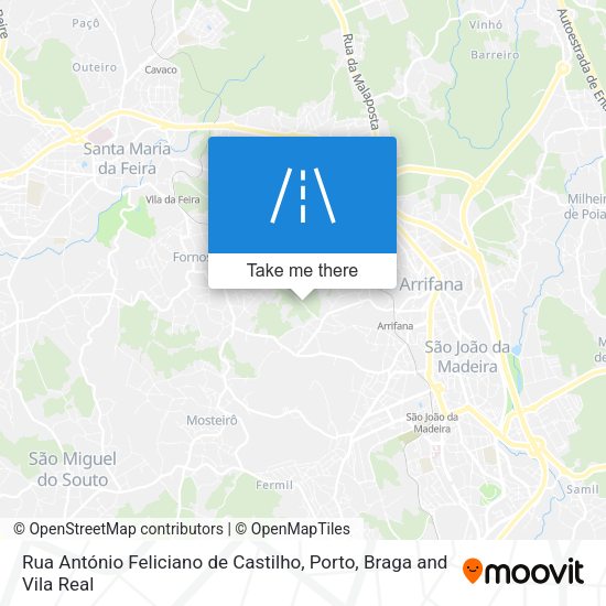 Rua António Feliciano de Castilho mapa