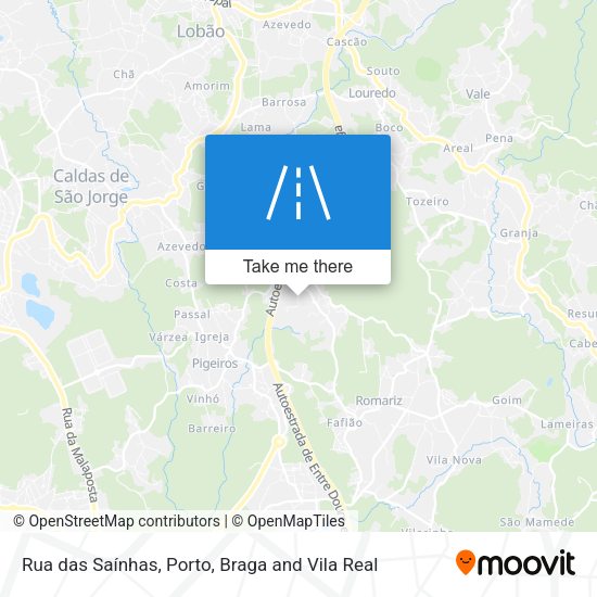 Rua das Saínhas mapa