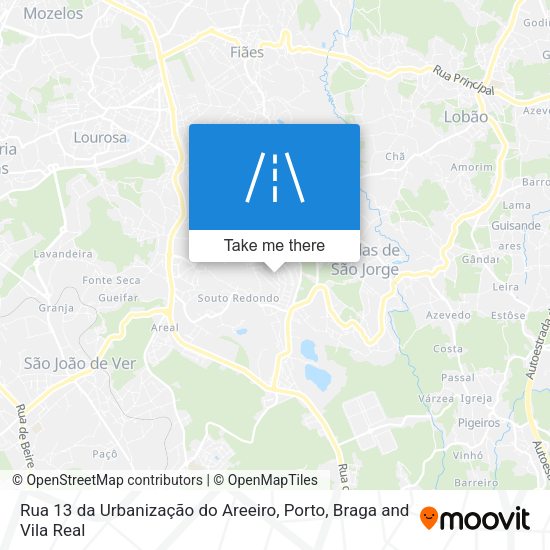 Rua 13 da Urbanização do Areeiro mapa