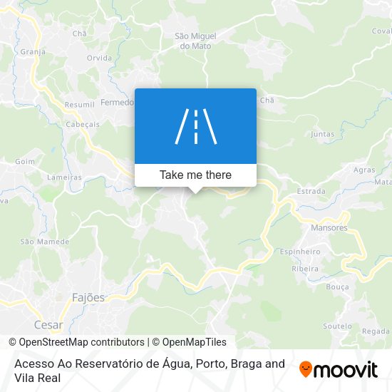 Acesso Ao Reservatório de Água mapa