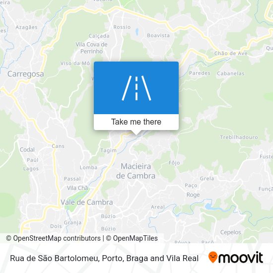 Rua de São Bartolomeu mapa