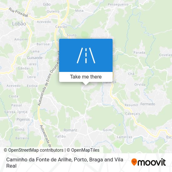 Caminho da Fonte de Arilhe mapa