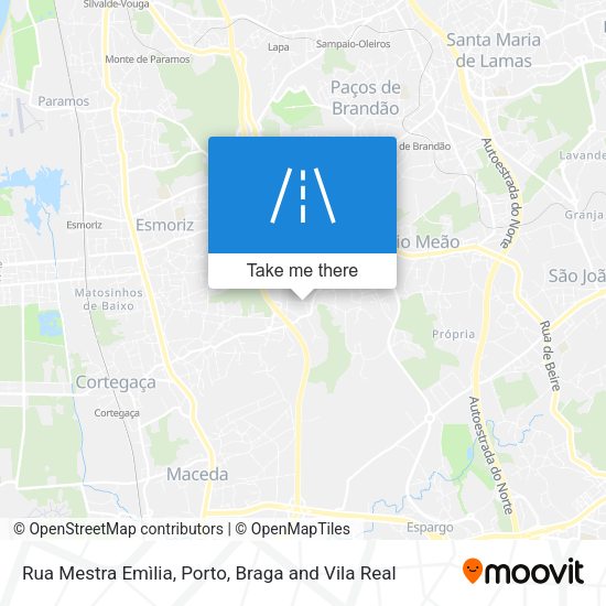Rua Mestra Emìlia mapa