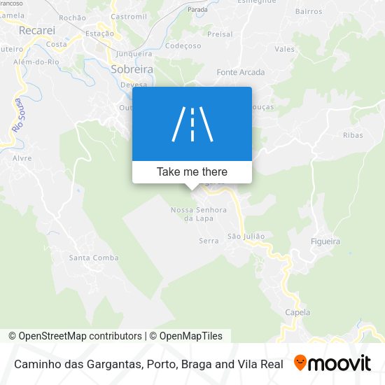 Caminho das Gargantas mapa