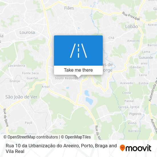 Rua 10 da Urbanização do Areeiro mapa