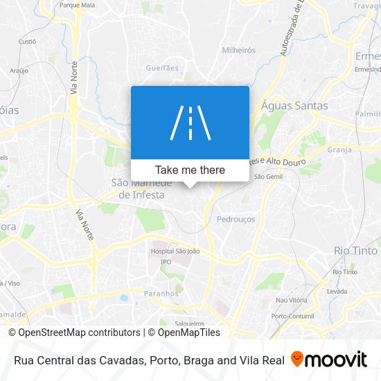Rua Central das Cavadas mapa