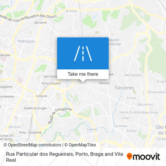 Rua Particular dos Regueirais mapa