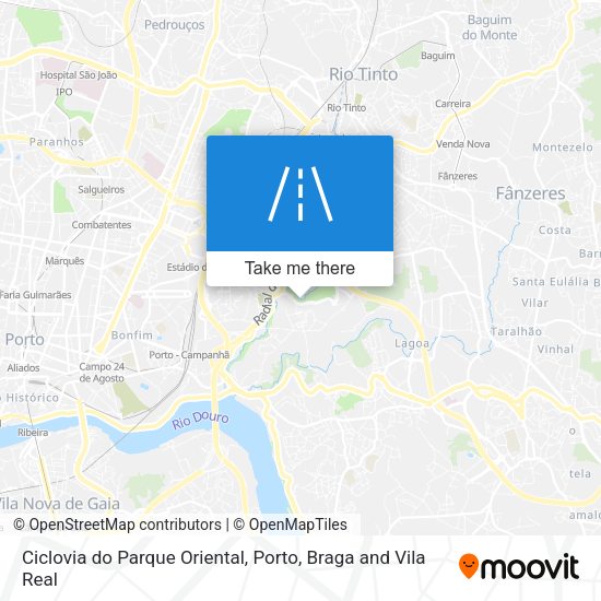Ciclovia do Parque Oriental mapa