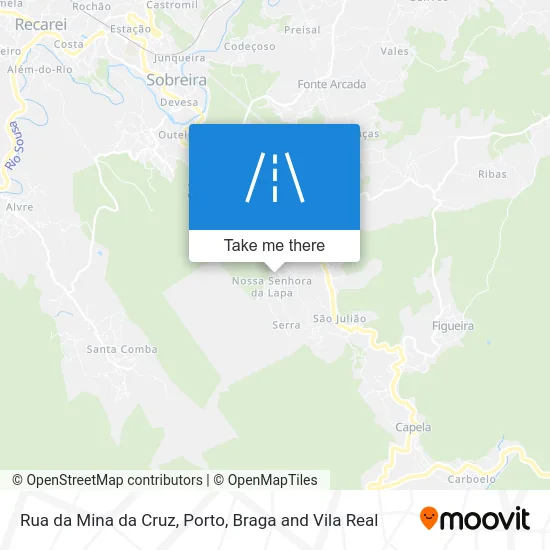 Rua da Mina da Cruz map