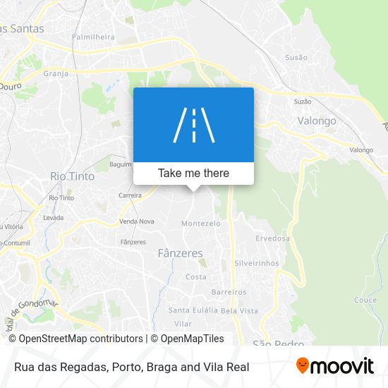 Rua das Regadas map