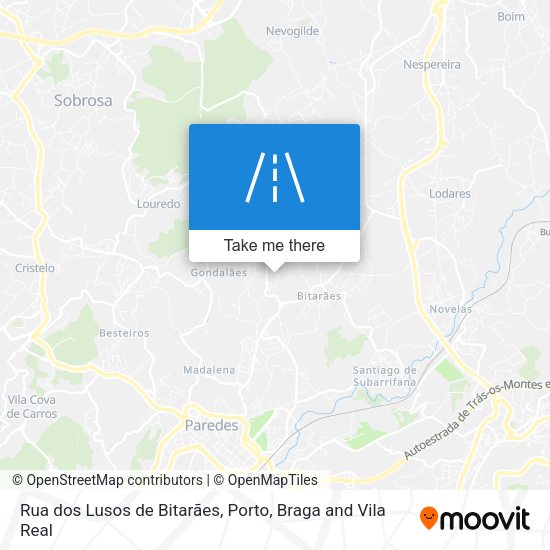 Rua dos Lusos de Bitarães map