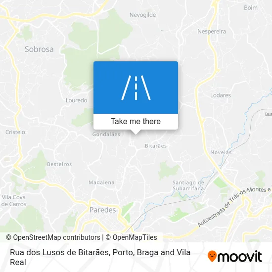 Rua dos Lusos de Bitarães map