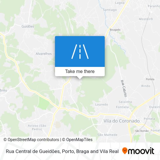 Rua Central de Gueidões map