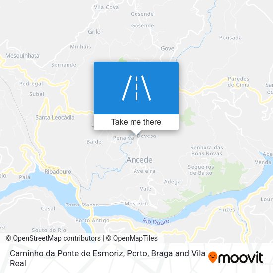Caminho da Ponte de Esmoriz mapa