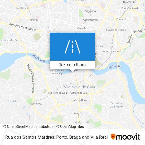 Rua dos Santos Mártires mapa