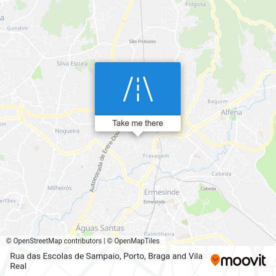 Rua das Escolas de Sampaio mapa