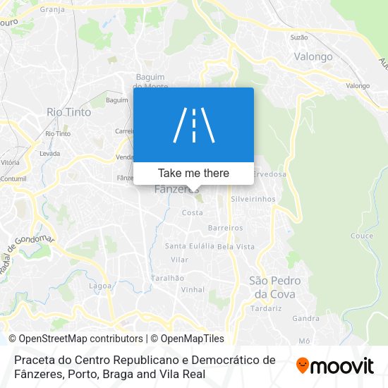 Praceta do Centro Republicano e Democrático de Fânzeres map