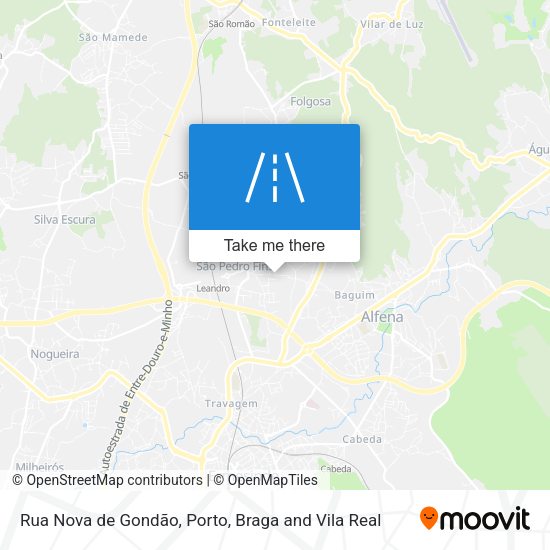 Rua Nova de Gondão mapa
