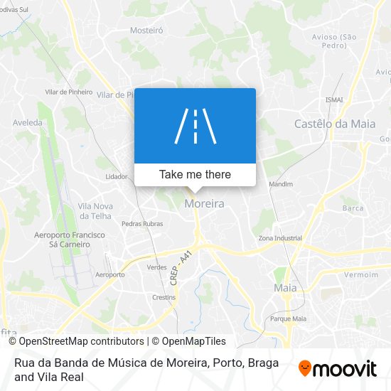 Rua da Banda de Música de Moreira map