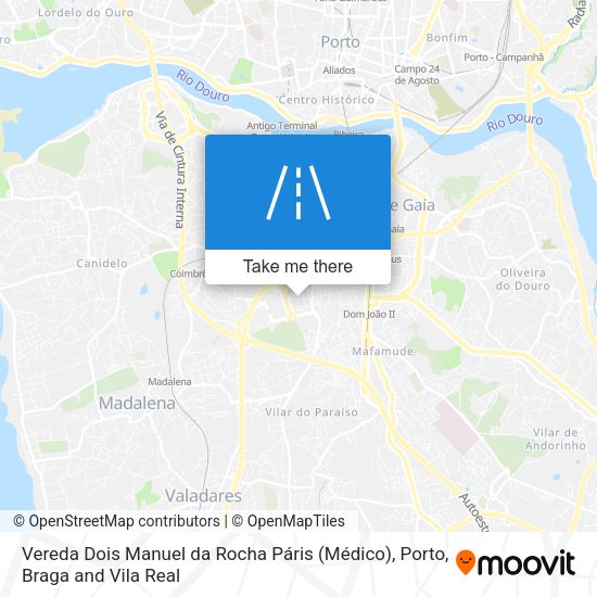 Vereda Dois Manuel da Rocha Páris (Médico) mapa