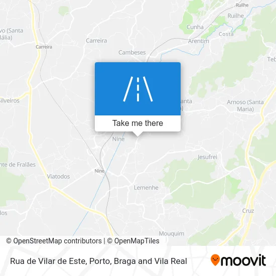 Rua de Vilar de Este map
