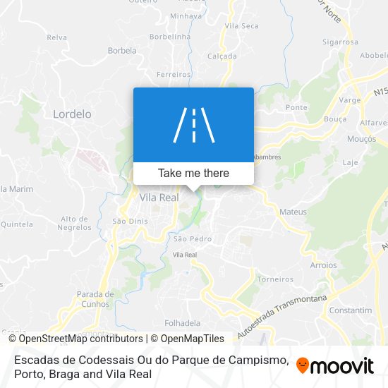 Escadas de Codessais Ou do Parque de Campismo mapa