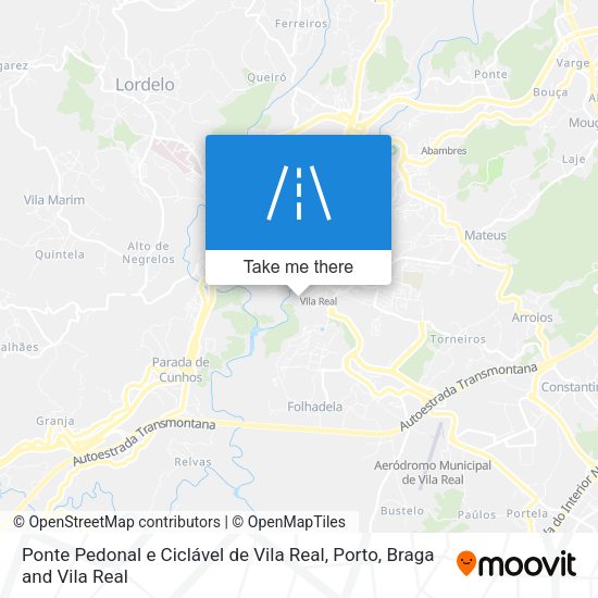 Ponte Pedonal e Ciclável de Vila Real mapa