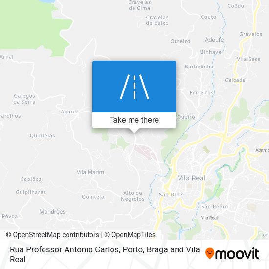 Rua Professor António Carlos mapa